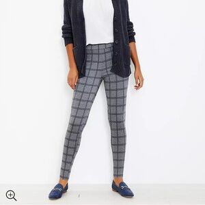 Loft Grey & Black Check Ponte Leggings M
